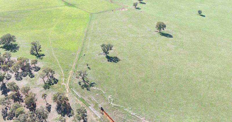 Trenching works for fibre installation across open ground